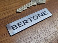Bertone Oblong Self Adhesive Car Badge - Upper Case Silver Style - 2.75