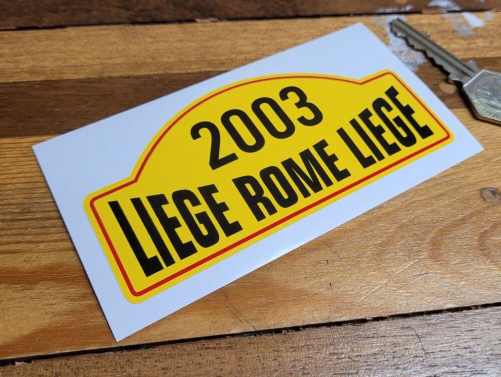 Liege Rome Liege 2003 Rally Plate Style Sticker -4.5"