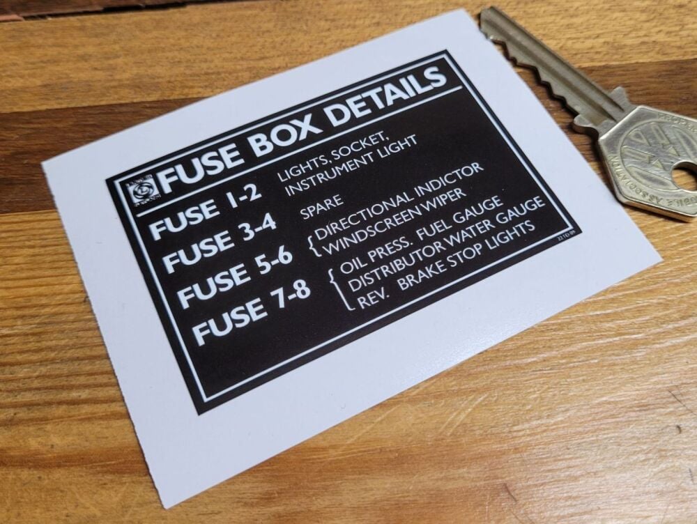 Land Rover Fuse Box Details Sticker - 3.5
