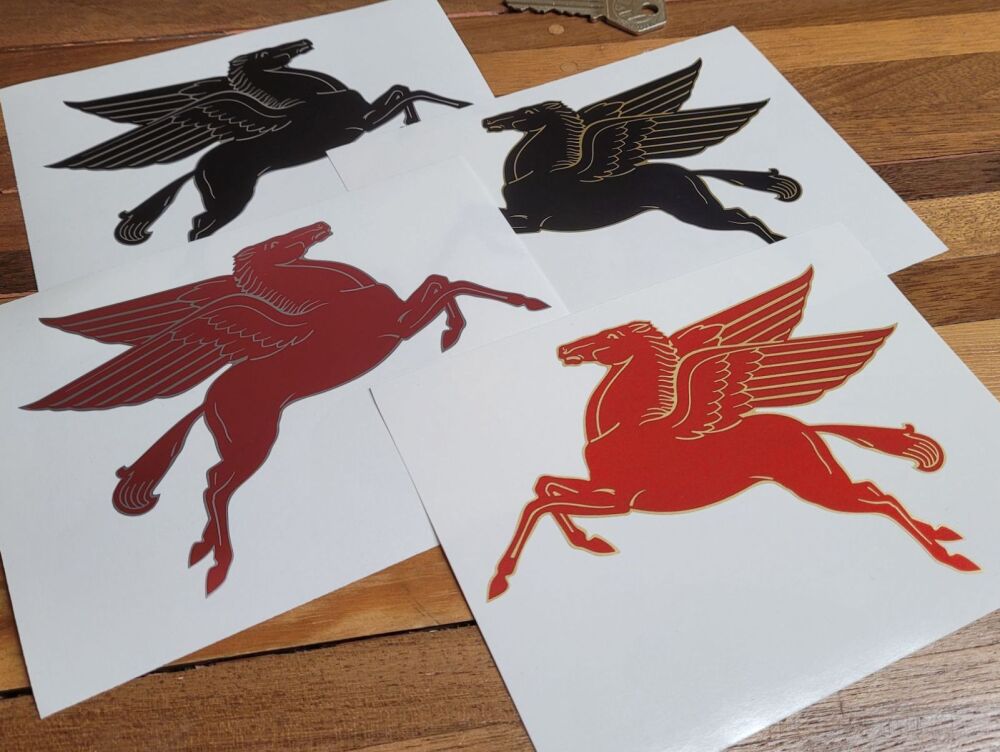 Mobil Pegasus Earlier Style Stickers - Various Colours - 4.5
