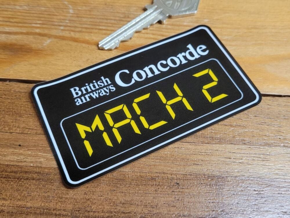 British Airways Concorde MACH 2 Sticker - 3.5