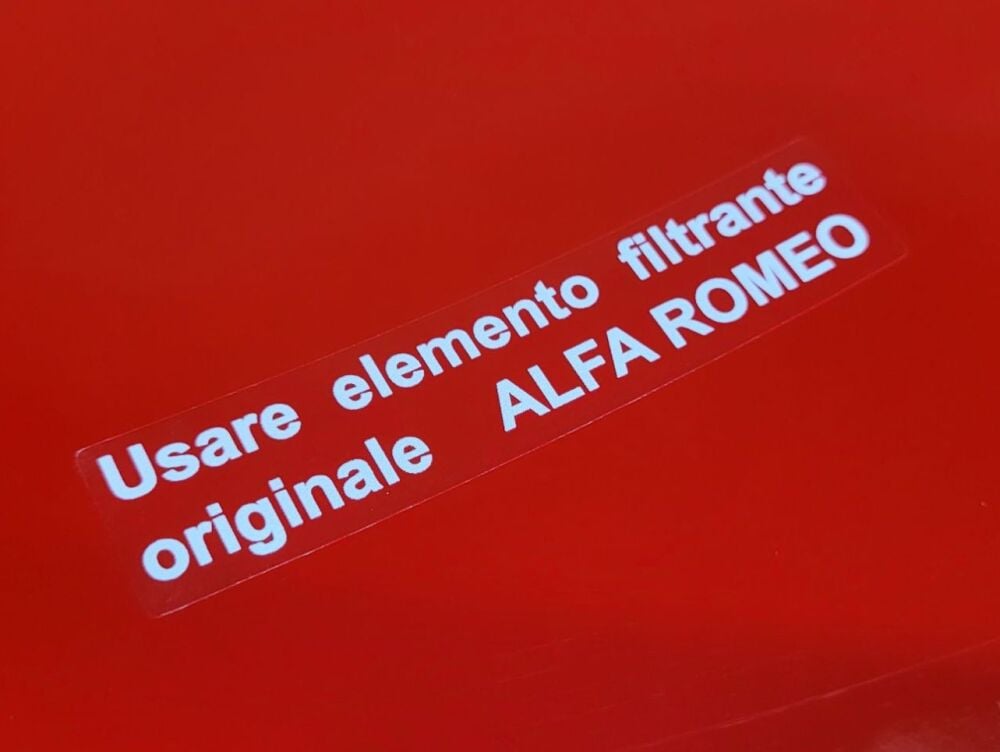 Alfa Romeo Battery Filter Element Stickers - 3" or 4" Pair