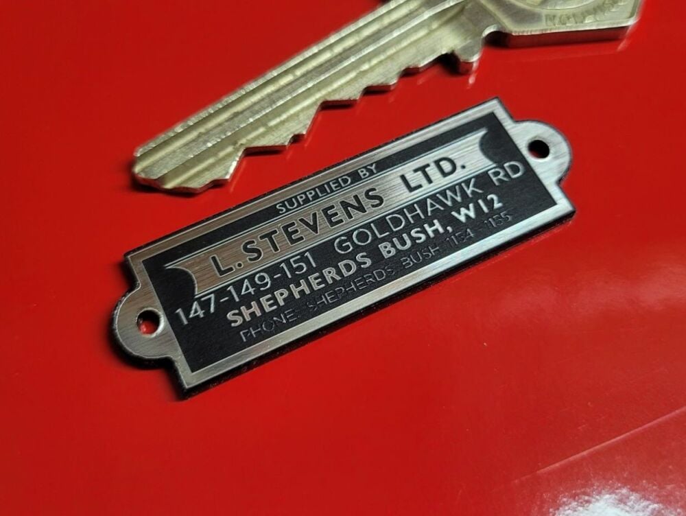 L.Stevens, Shepherds Bush - Motorcycle Dealers Self Adhesive Badge - 1.75