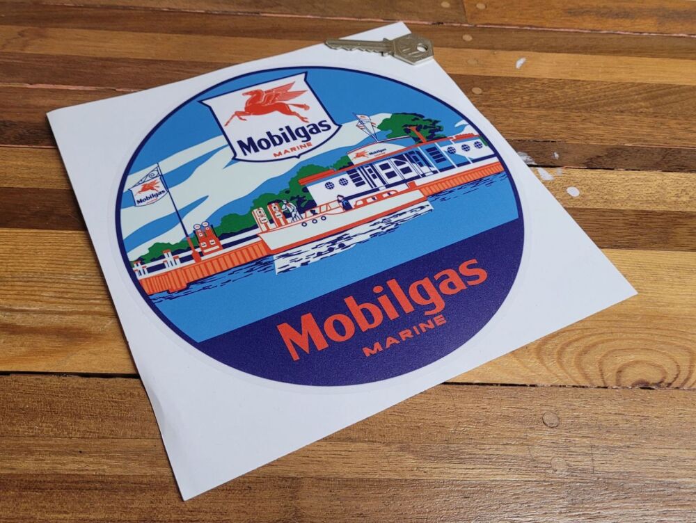 Mobil Mobilgas Marine Style Globe Sticker - 8"
