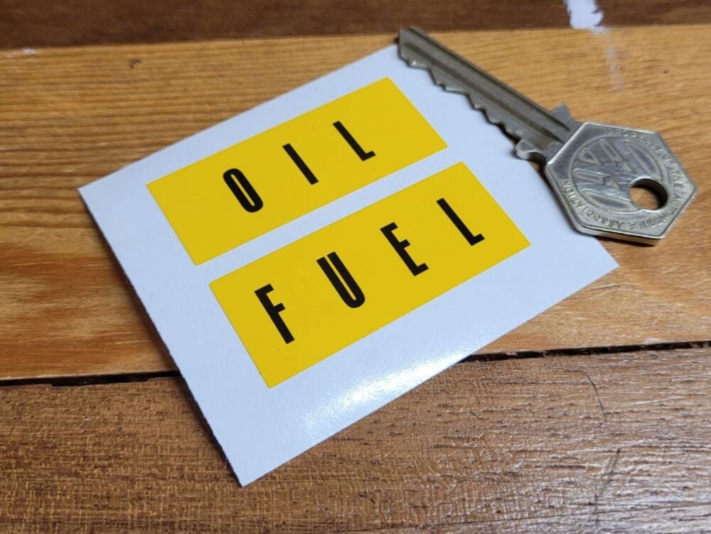 Ferrari Oil & Fuel Label Stickers - 2" Pair