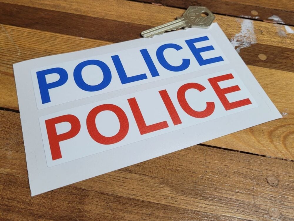Police Oblong Stickers - Set of 2 - 5.25"