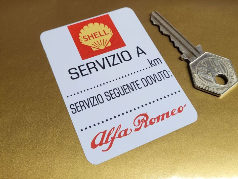 Alfa Romeo & Shell Servizio A Service Sticker - 3"
