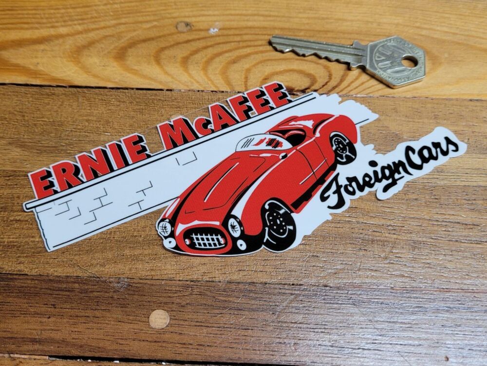 Ernie McAfee Foreign Cars Dealer Sticker - 6"