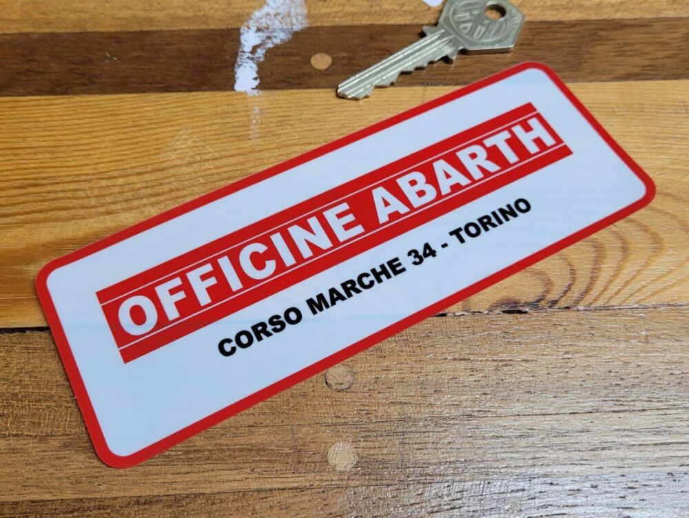 Abarth Officine Torino Dealer Window Sticker - 6"