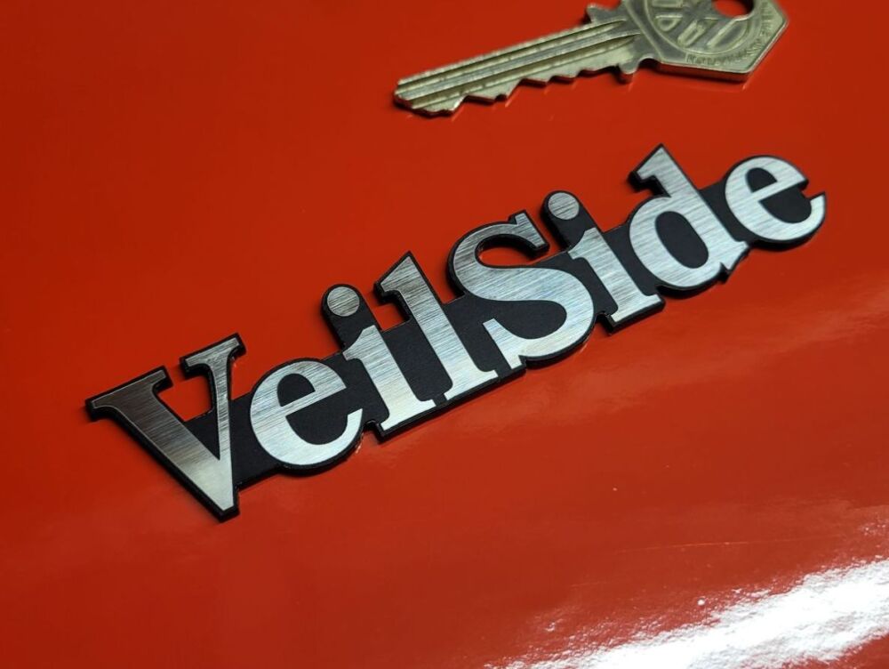 VeilSide Detail Shaped Text Laser Cut Self Adhesive Car Badge - 4"