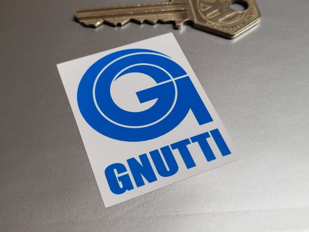Gnutti Logo Blue & White Sticker - 2"