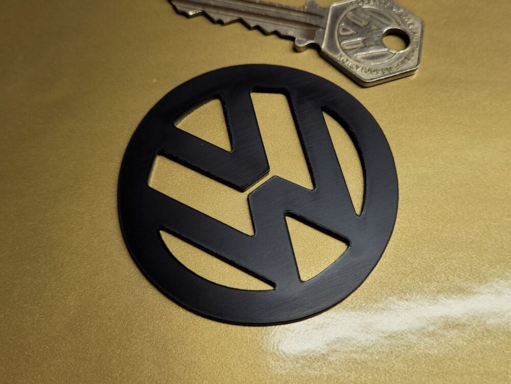 VW Cut Out Logo Laser Cut Self Adhesive Car Badge - Black - 60mm