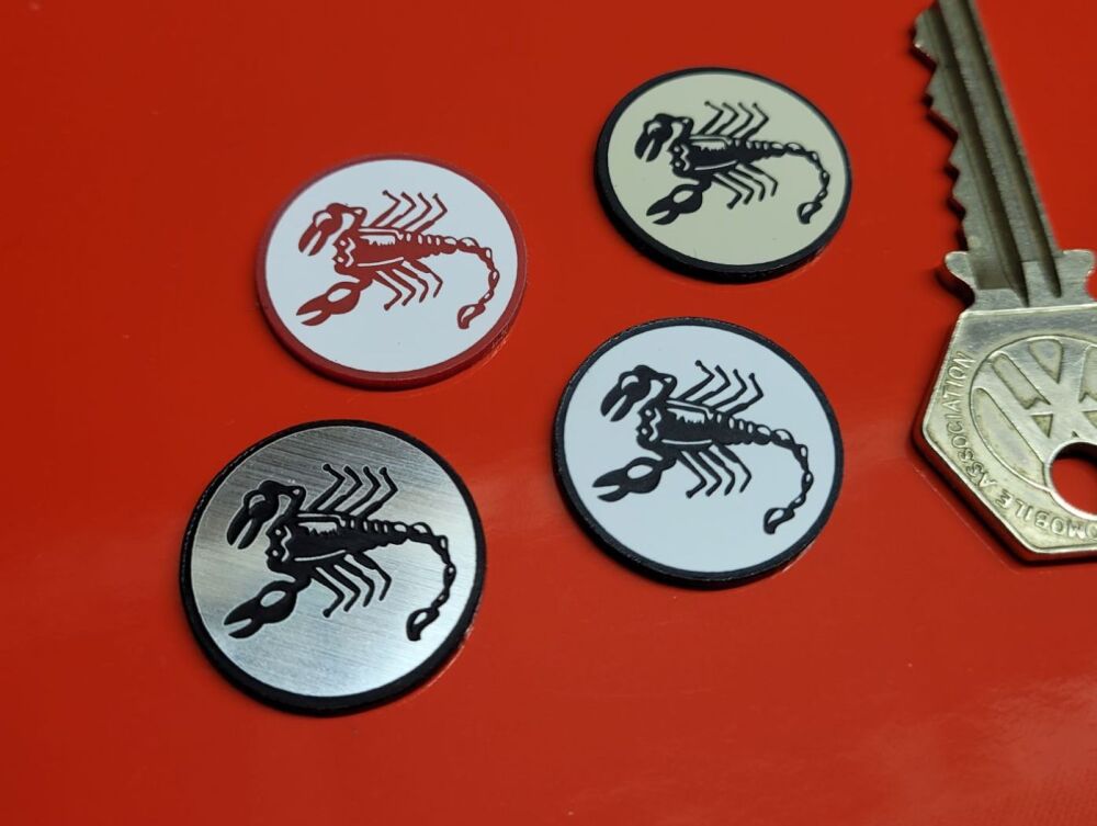 Abarth Logo Circular Self Adhesive Car Badge - Various Colours - 25mm