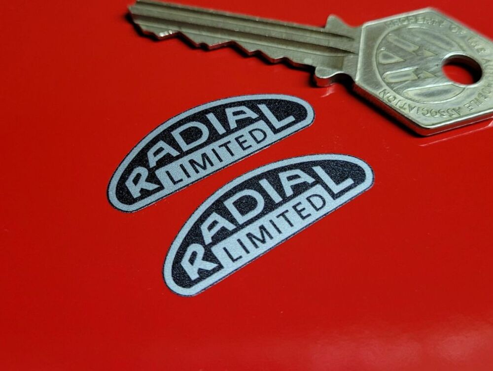 Radial Limited Black & Silver Stickers - 35mm Pair