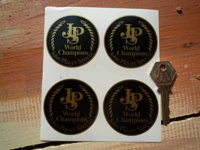 John Player Special World Champions Stickers. 55mm Set of 4.