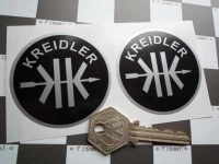 Kreidler Black & Silver Circular Stickers. 2.25" Pair.