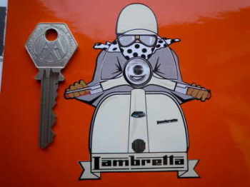 Lambretta Cafe Racer Pudding Basin Sticker. 3".