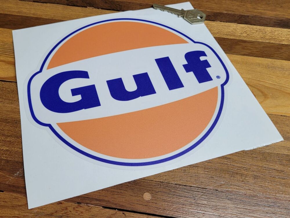 Gulf Logo Globe Top Style Sticker - 8"