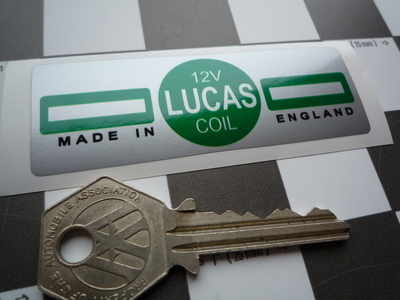 Lucas Ignition Coil Sticker. Green. 12V. M.