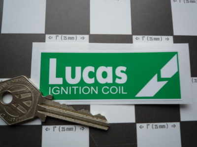 Lucas Ignition Coil Sticker. Green Break. T.