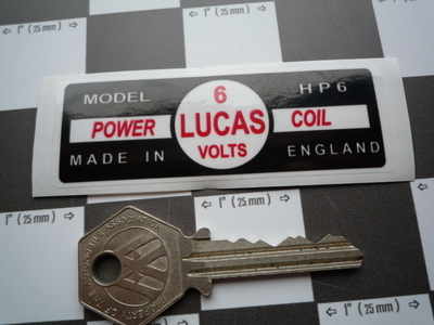 Lucas Power Coil Sticker. HP6 6V. Q.