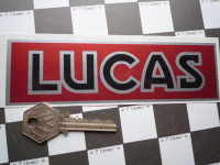 Lucas Car Battery Sticker. Red, Black & Silver, No.1.