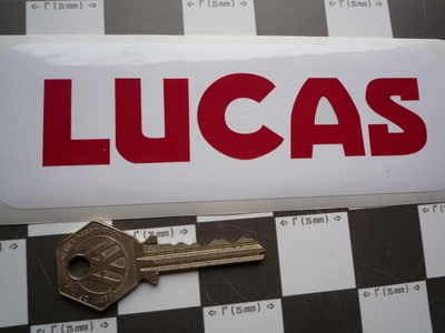 Lucas Car Battery Sticker. Red & White, No.3.