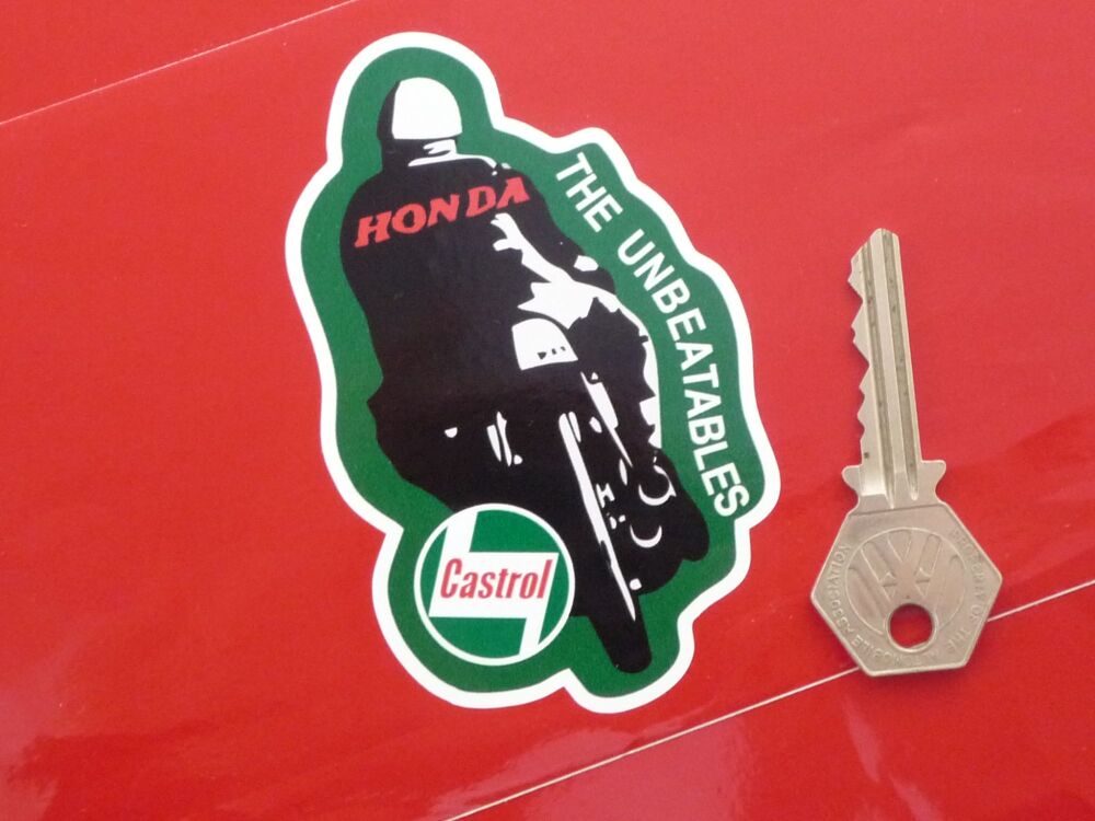 Honda The Unbeatables Castrol Sticker - 4"