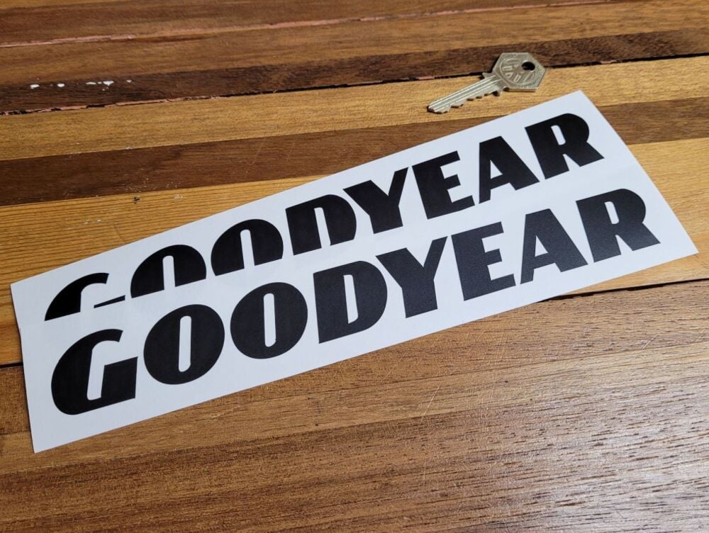 GoodYear Cut Text Stickers - 9.5" Pair