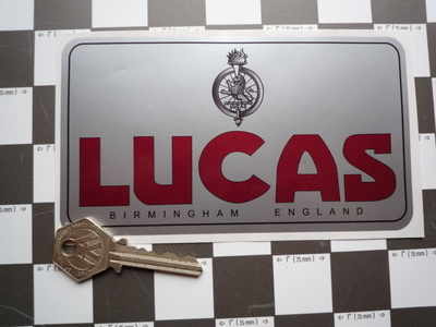 Lucas Car Battery Sticker. Silver Lion Torch. No.7.