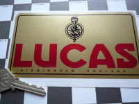Lucas Car Battery Sticker. Gold Lion Torch. No.9.