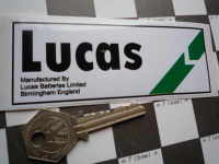 Lucas Car Battery Sticker. Green Dash Break, No.14.