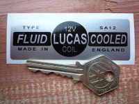 Lucas Fluid Cooled Coil Sticker. Silver. SA12 12V. 3.