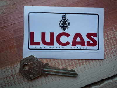 Lucas Motorcycle Battery Sticker. White Lion & Torch. No.7.