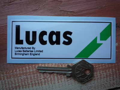 Lucas Motorcycle Battery Sticker. Green Dash Break. No.11.