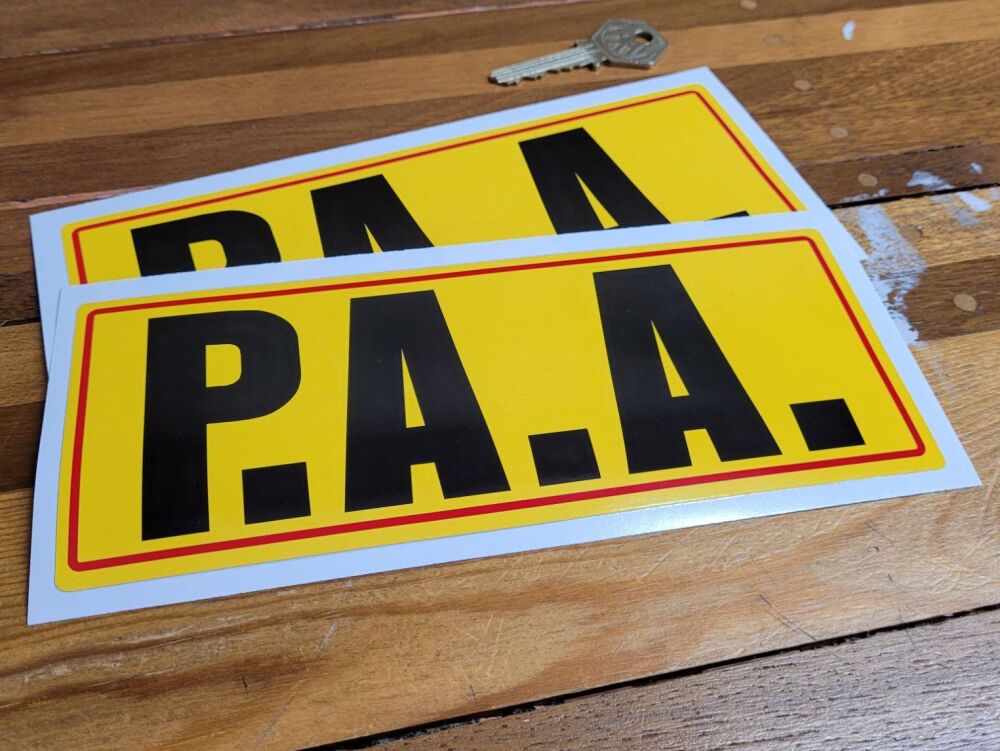 P.A.A. Oblong Sponsors Stickers - 8" Pair