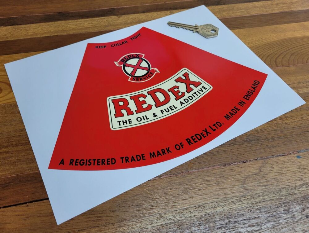 RedEx Conical Oil Can Sticker - Registered Trademark - 9.5"