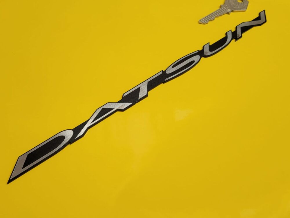 Datsun Slanted Text Self Adhesive Car Badge - 11"