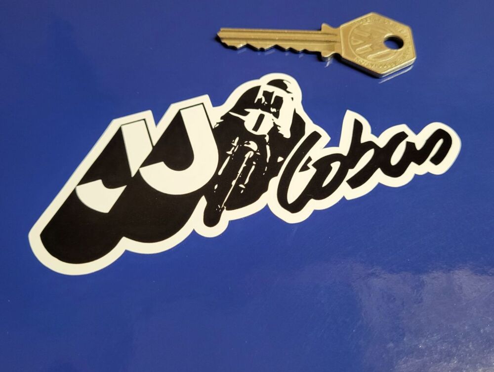 JJ Cobas Motorcycles Black & White Logo Sticker - Style 2 - 4.75"