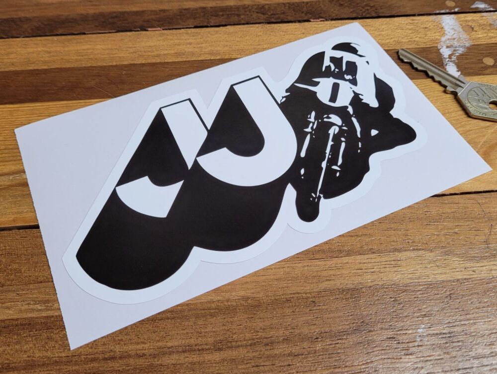 JJ Cobas Motorcycles Black & White Logo Sticker - Style 2 - 7"