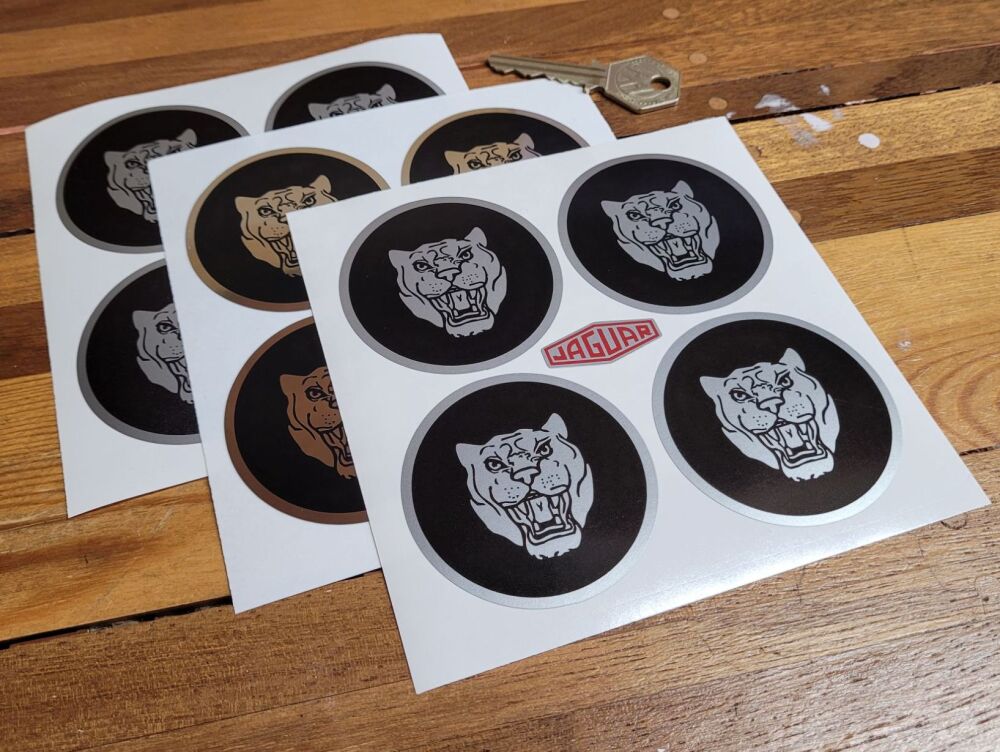 Jaguar Wheel Centre Growler Stickers - Set of 4 - 60mm