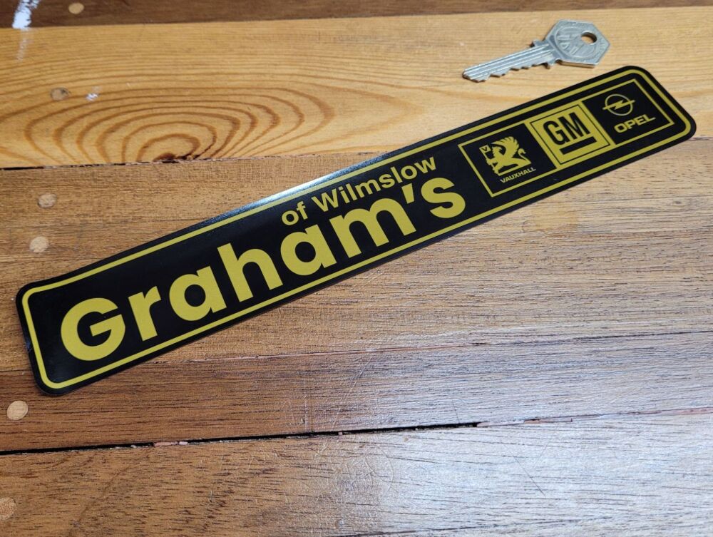 Vauxhall, GM, & Opel Dealer Window Sticker - Graham's of Wilmslow - 10"