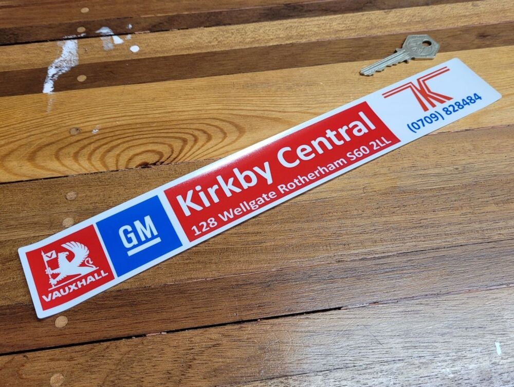 zzz Vauxhall & GM Dealer Window Sticker - Kirkby Central, Rotherham - 10