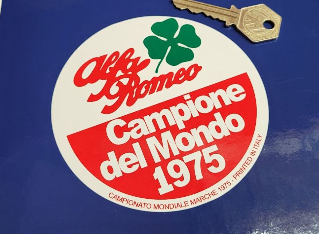 Alfa Romeo Campione del Mondo 1975 Sticker - 110mm