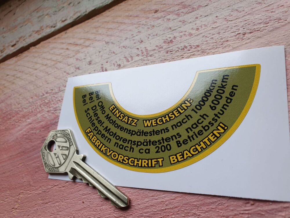 Knecht Style 3 Oil Filter Sticker VW, Porsche 356 etc - 4"