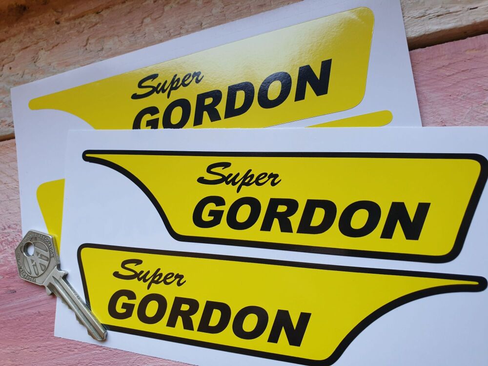 Super Gordon Scooter Screen and Accessories Stickers. Yellow Varieties.
