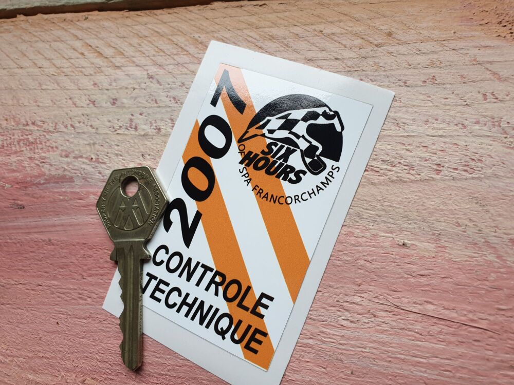 Spa Francorchamps Race Circuit 2007 Controle Technique Historic Scrutineers Sticker
