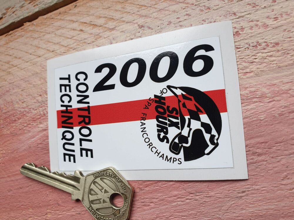 Spa Francorchamps Race Circuit 2006 Controle Technique Historic Scrutineers Sticker