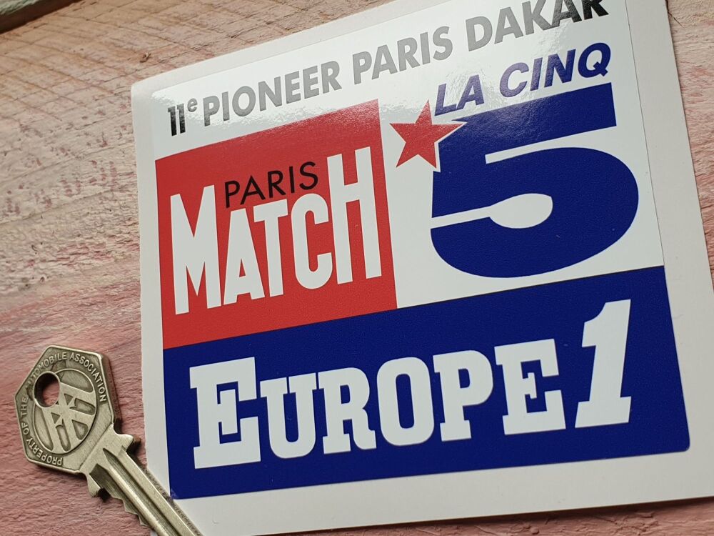 Oasis 11e Paris Match Europe1  La Cinq 5  Paris Dakar Rally Sticker - 95mm