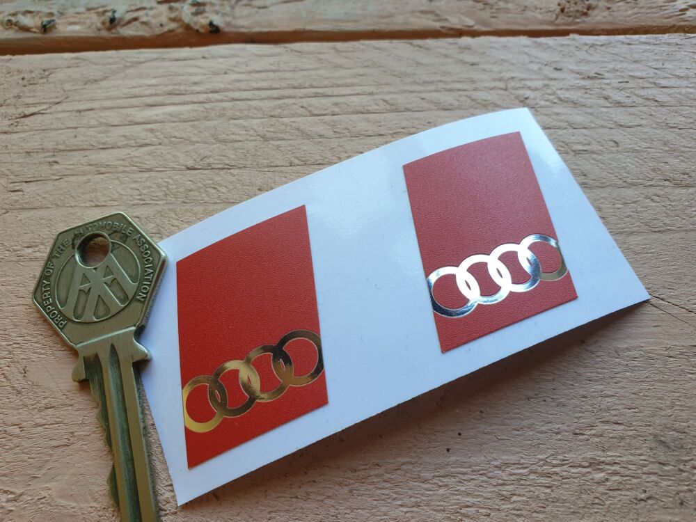 Audi Red & Chrome foil parallelogram Stickers